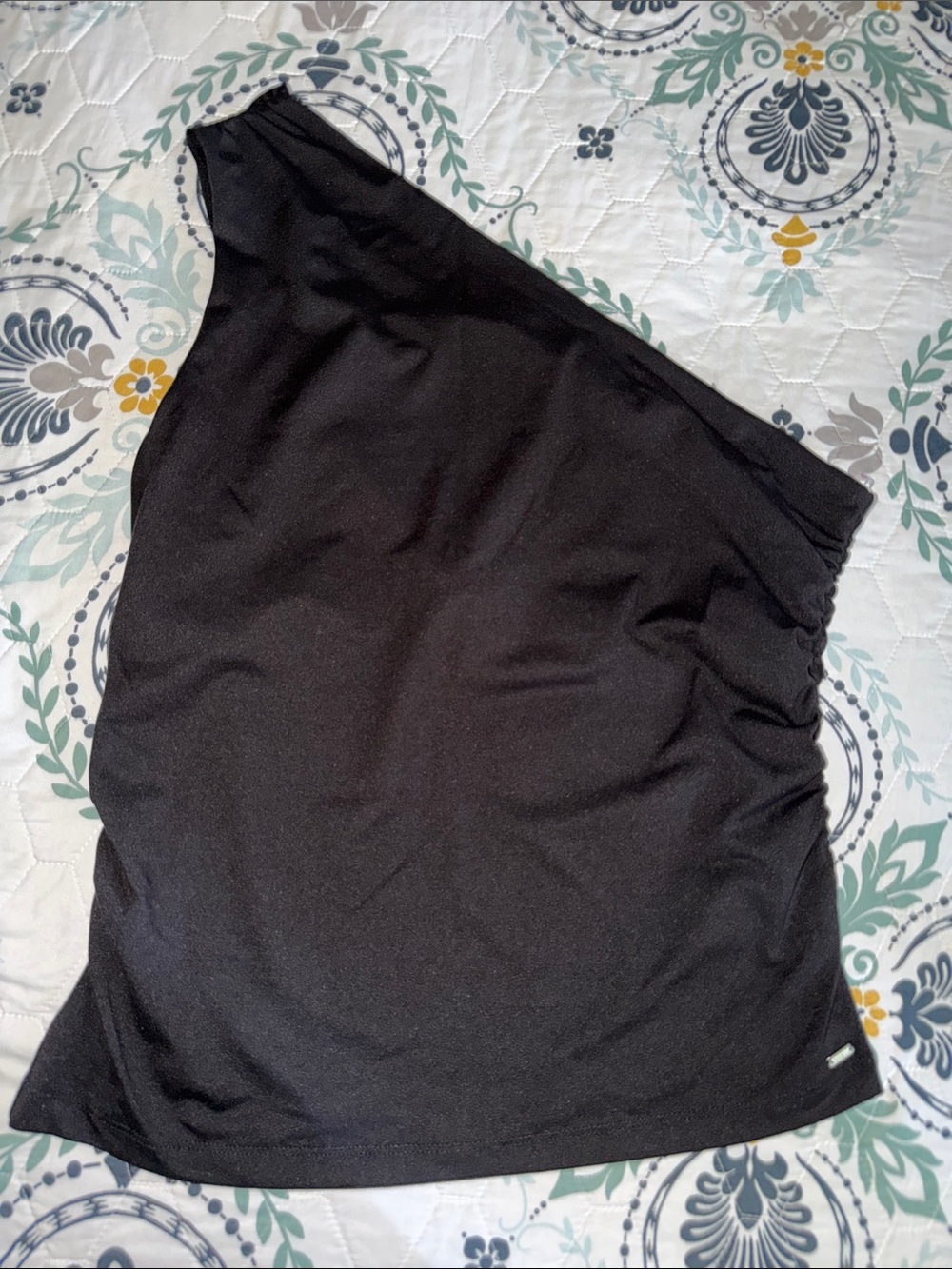 Guess Black Asymmetrical One-Shoulder Skirt